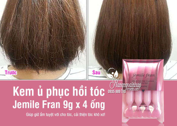 Kem ủ phục hồi tóc Jemile Fran 9g x 4 ống Nhật Bản 1
