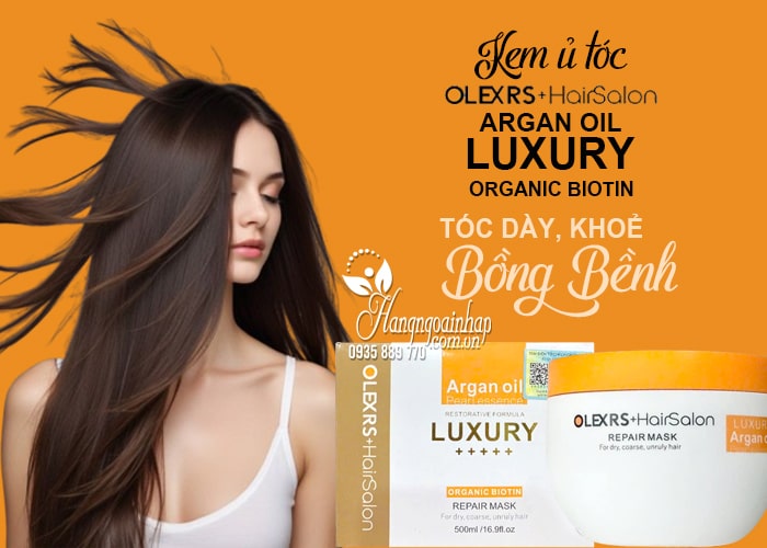 Kem ủ tóc Olexrs Argan Oil Luxury Organic Biotin 500ml 12