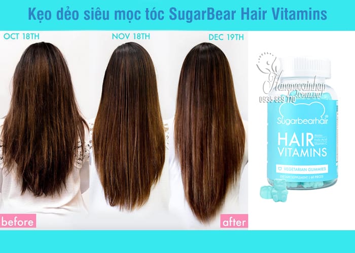 Kẹo dẻo siêu mọc tóc SugarBear Hair Vitamins của Mỹ 60 viên 5