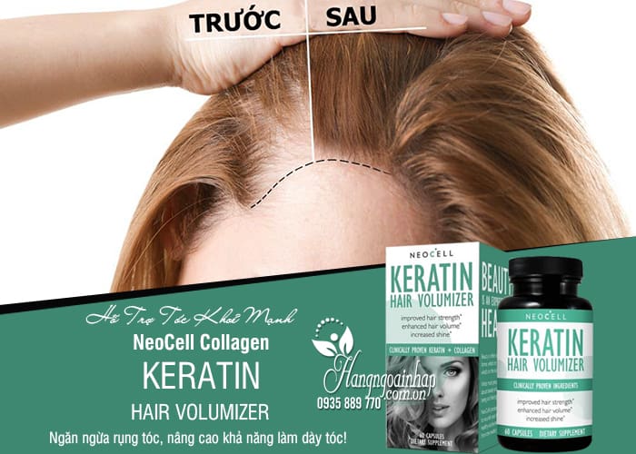 NeoCell Collagen Keratin Hair Volumizer Hộp 60 Viên Của Mỹ 1