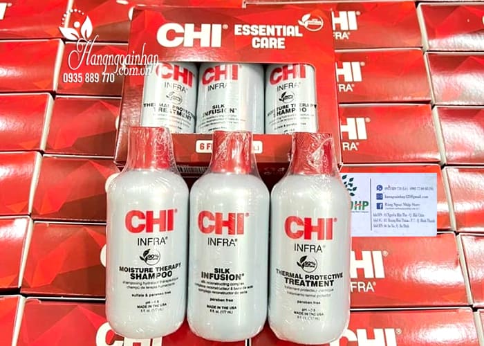 Set 3 món dầu gội, xả và dưỡng tóc CHI Essential Care 177ml 8