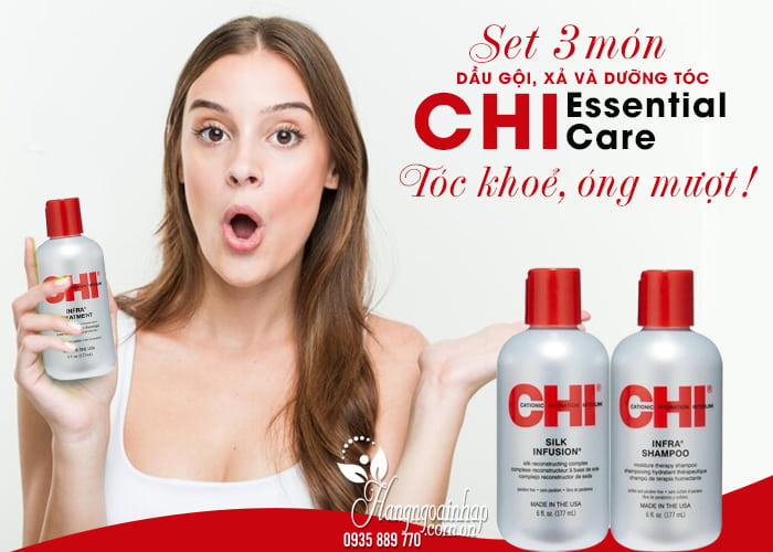 Set 3 món dầu gội, xả và dưỡng tóc CHI Essential Care 177ml 00