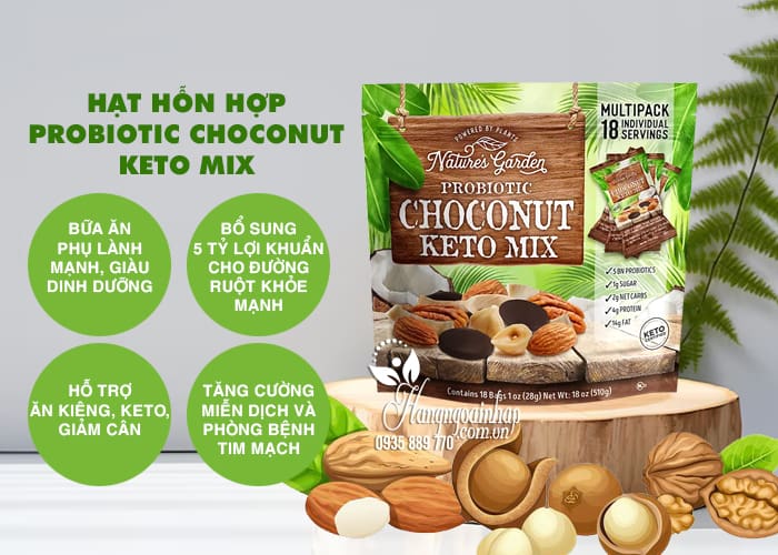 Hạt hỗn hợp Probiotic Choconut Keto Mix 18 gói của Mỹ 5