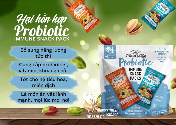 Hạt hỗn hợp sấy khô Probiotic Immune Snack Packs của Mỹ 34
