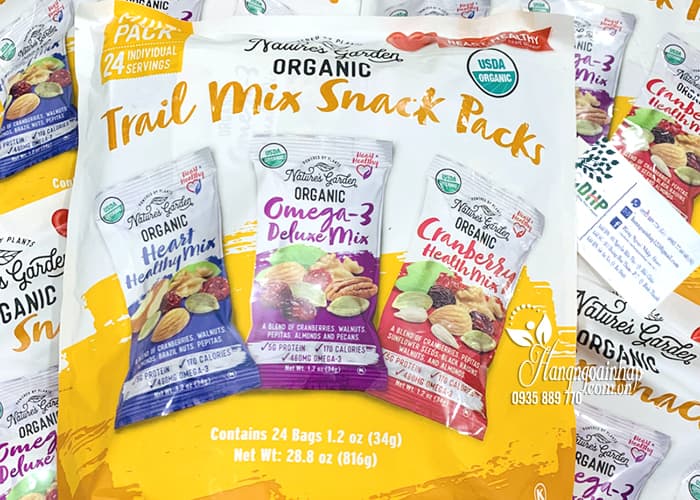 Hạt tổng hợp Trail Mix Snack Packs Nature’s Garden 24 gói  7