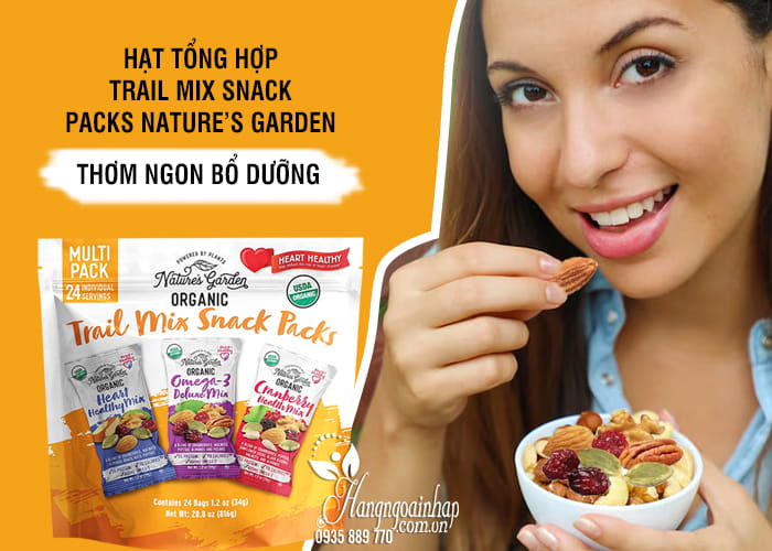 Hạt tổng hợp Trail Mix Snack Packs Nature’s Garden 24 gói  12