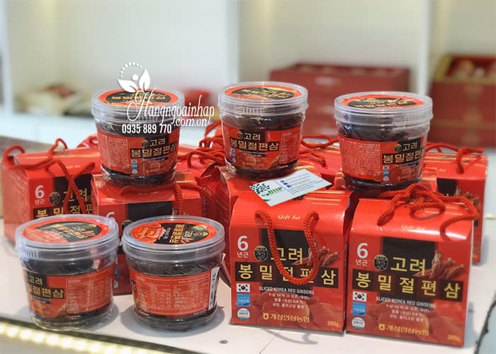 Hồng sâm lát tẩm mật ong Sliced Korea Red Ginseng 200g 0