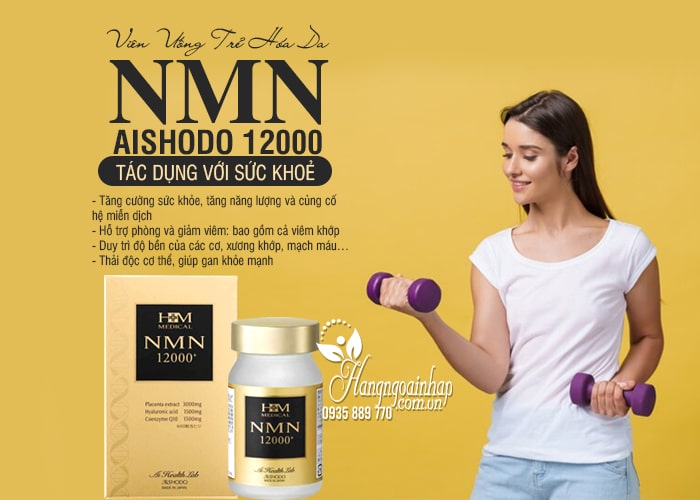 NMN Aishodo 12000 Nhật Bản - Viên uống trẻ hóa da 8