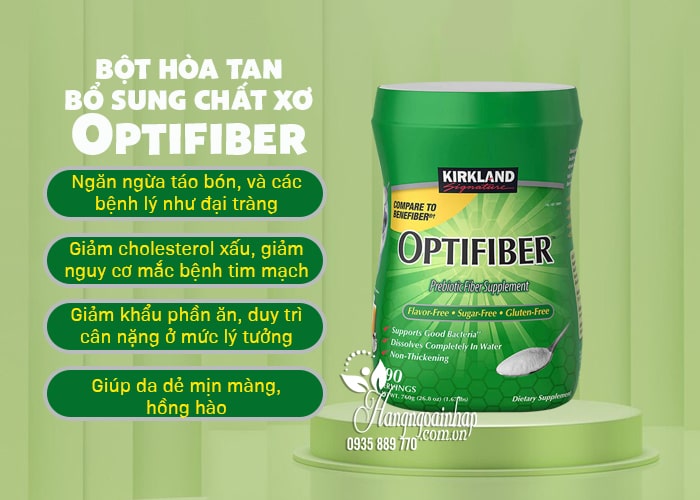 Bột hòa tan bổ sung chất xơ Kirkland Optifiber 190 khẩu phần 67