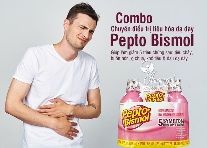 Combo chuyên điều trị tiêu hóa dạ dày Pepto Bismol của Mỹ 3