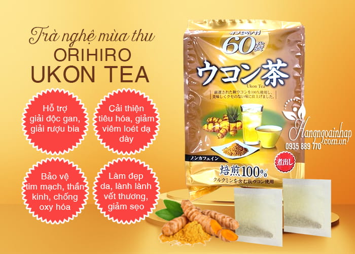 Trà nghệ mùa thu Orihiro Ukon Tea của Nhật Bản 60 gói 3
