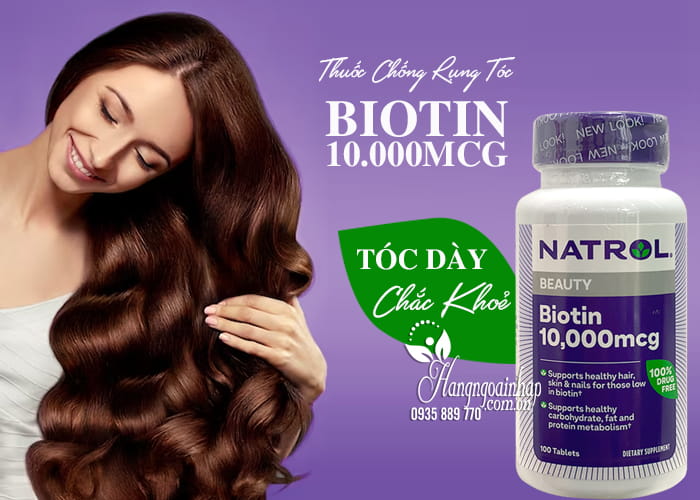 Thuốc Chống Rụng Tóc Biotin 10.000mcg Natrol Của Mỹ 11