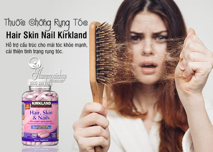 Thuốc Chống Rụng Tóc Hair Skin Nail Kirkland 240 Viên Của Mỹ 4