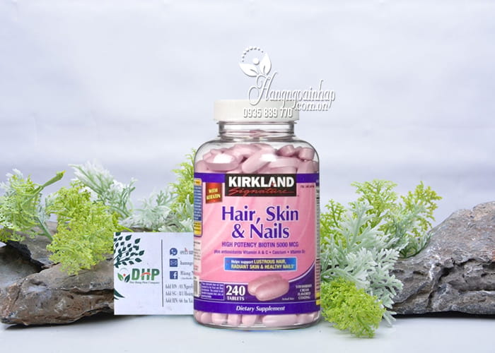 Thuốc Chống Rụng Tóc Hair Skin Nail Kirkland 240 Viên Của Mỹ 9