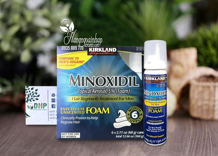 Thuốc mọc râu, tóc Kirkland Minoxidil 5% Foam dạng bọt 6