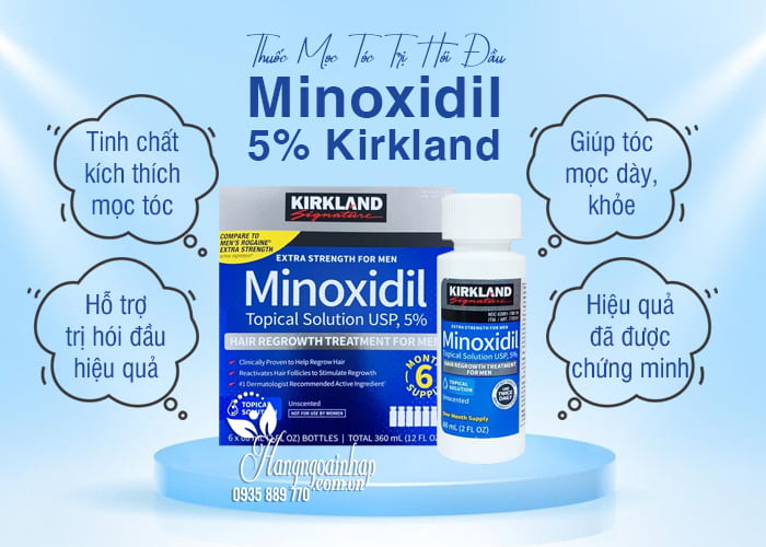 Thuốc Mọc Tóc Trị Hói Đầu Minoxidil 5% Kirkland Của Mỹ 56