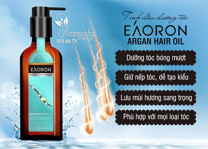 Tinh dầu dưỡng tóc Eaoron Argan Hair Oil 100ml Úc 5