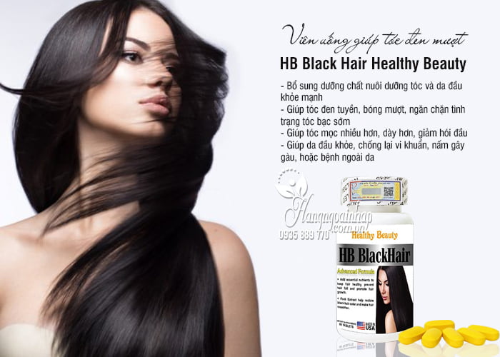 Viên uống HB Black Hair Healthy Beauty - Giúp tóc đen mượt 7