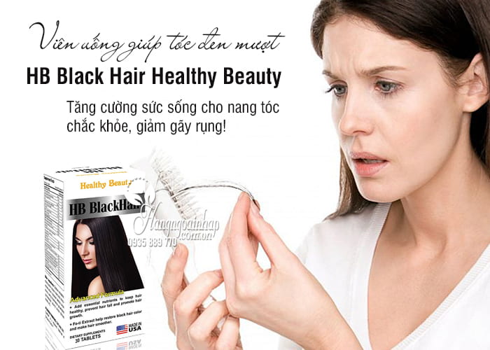 Viên uống HB Black Hair Healthy Beauty - Giúp tóc đen mượt 4