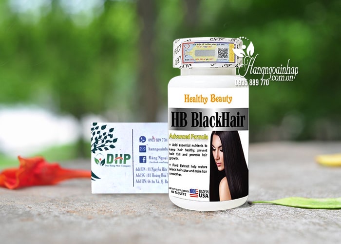 Viên uống HB Black Hair Healthy Beauty - Giúp tóc đen mượt 0