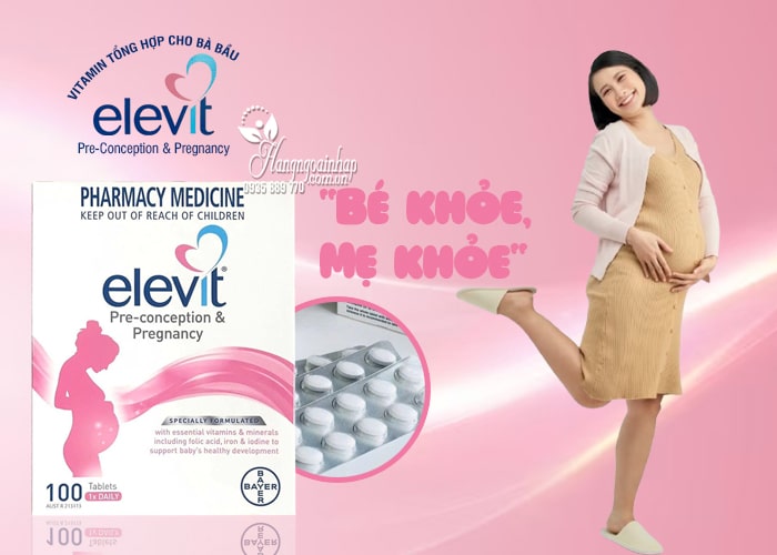 Elevit mẫu mới nhất Pre-Conception & Pregnancy 100 viên 1