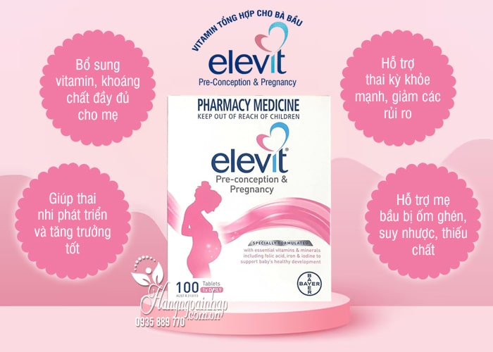 Elevit mẫu mới nhất Pre-Conception & Pregnancy 100 viên 1