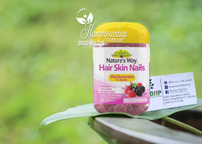 Kẹo dẻo làm đẹp da móng tóc Nature’s Way Hair Skin & Nail 60 viên 1