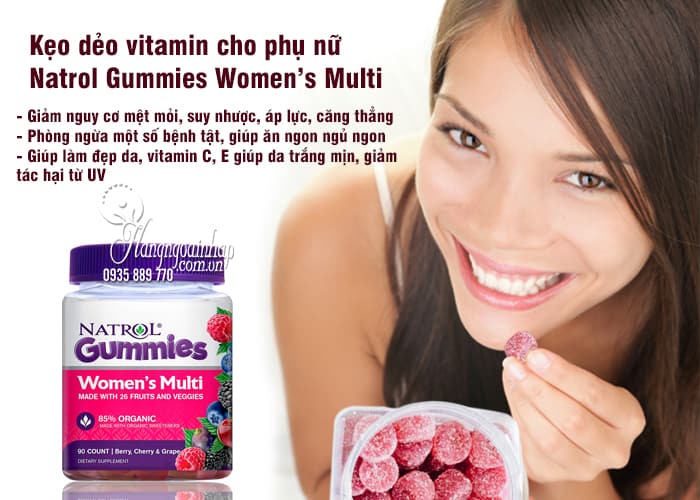 Kẹo dẻo vitamin cho phụ nữ Natrol Gummies Women’s Multi 3