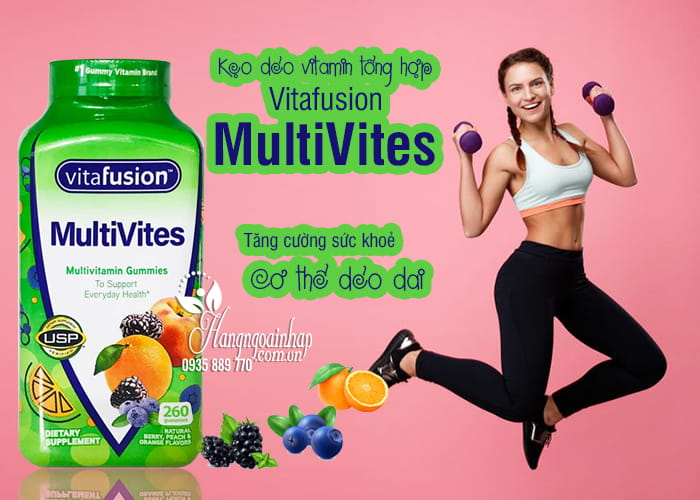 Kẹo dẻo vitamin tổng hợp Vitafusion MultiVites 260 viên mẫu mới 112