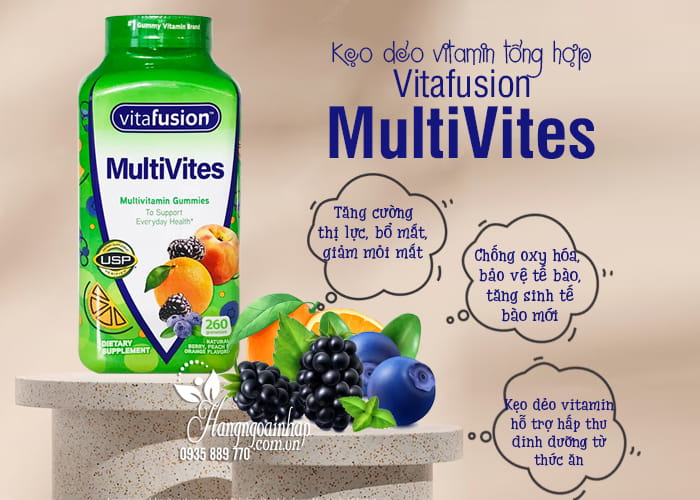 Kẹo dẻo vitamin tổng hợp Vitafusion MultiVites 260 viên mẫu mới 42