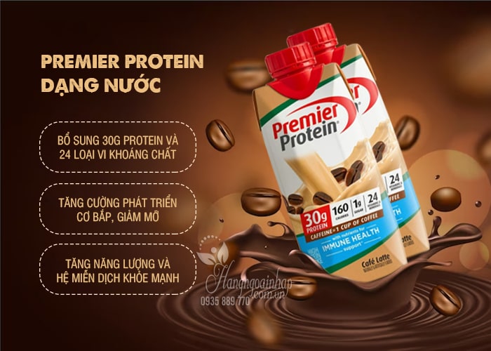 Premier Protein 30g Cafe Latte thùng 18 hộp 235ml của Mỹ 8