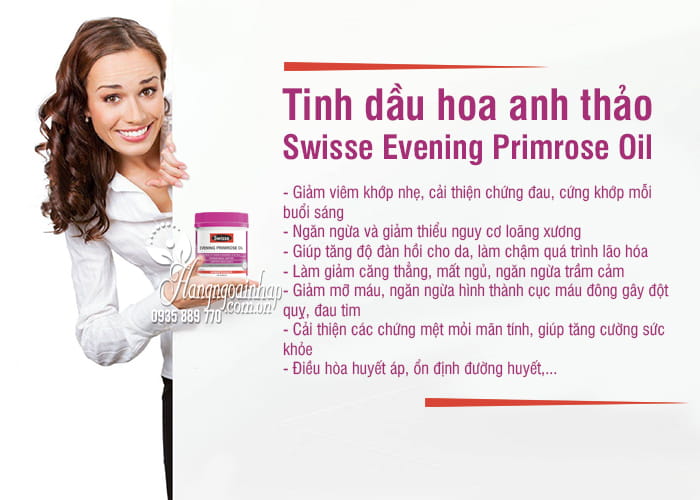 Tinh dầu hoa anh thảo Swisse Evening Primrose Oil Úc 0