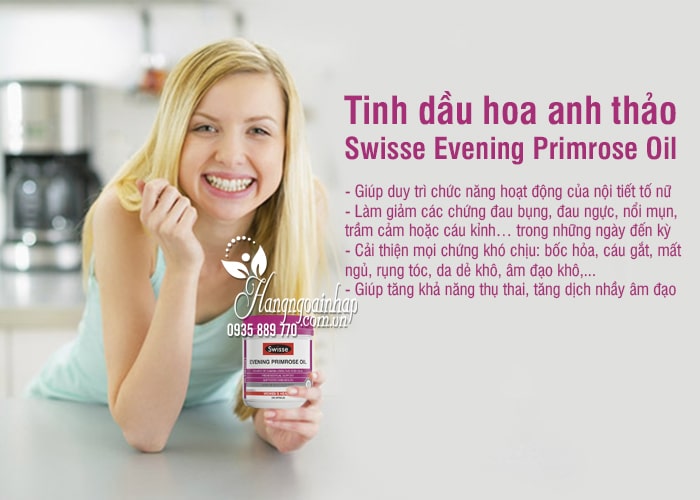 Tinh dầu hoa anh thảo Swisse Evening Primrose Oil Úc 1