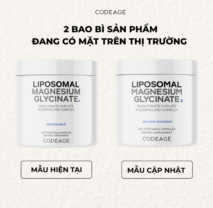 Viên bổ sung magie Liposomal Magnesium Glycinate CodeAge 9