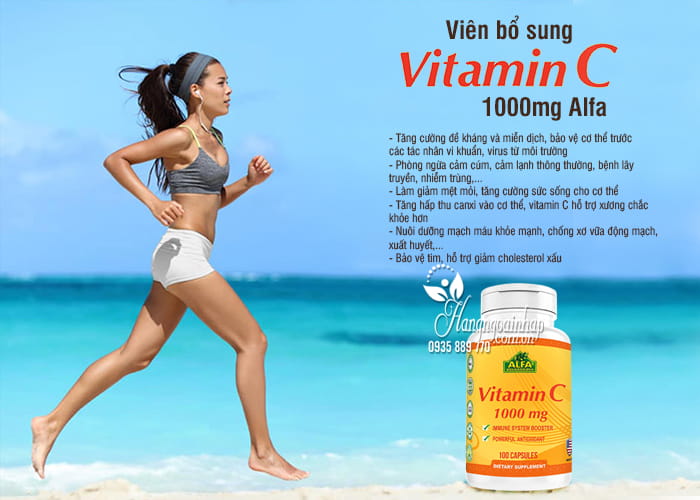 Viên bổ sung Vitamin C 1000mg Alfa 100 viên - xách tay Mỹ 2