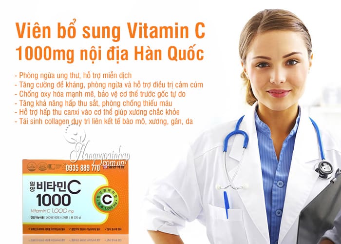 Viên bổ sung Vitamin C 1000mg nội địa Hàn Quốc dạng vỉ 4