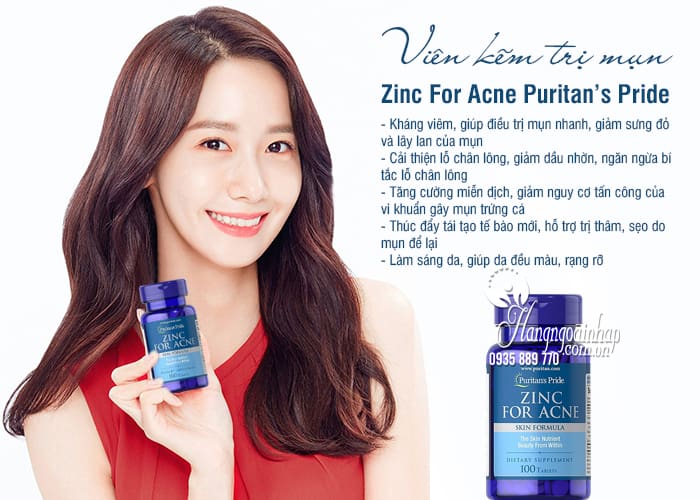 Viên kẽm trị mụn Zinc For Acne Puritan’s Pride 100 viên của Mỹ  6