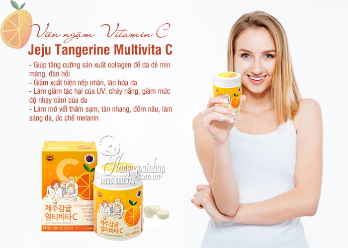 Viên ngậm Vitamin C Jeju Tangerine Multivita C 4000mg 120g 7