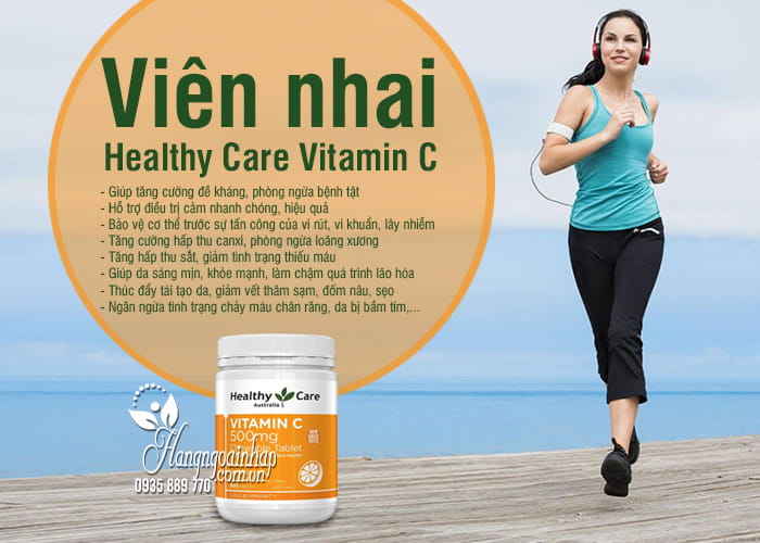 Viên nhai Healthy Care Vitamin C 500mg hộp 500 viên Úc 7