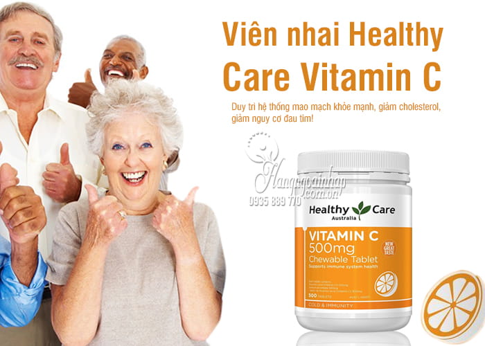 Viên nhai Healthy Care Vitamin C 500mg hộp 500 viên Úc 9