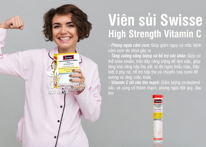 Viên sủi Swisse High Strength Vitamin C 1000mg ống 20 viên 2