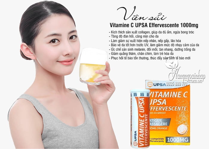Viên sủi Vitamine C UPSA Effervescente 1000mg của Pháp 1