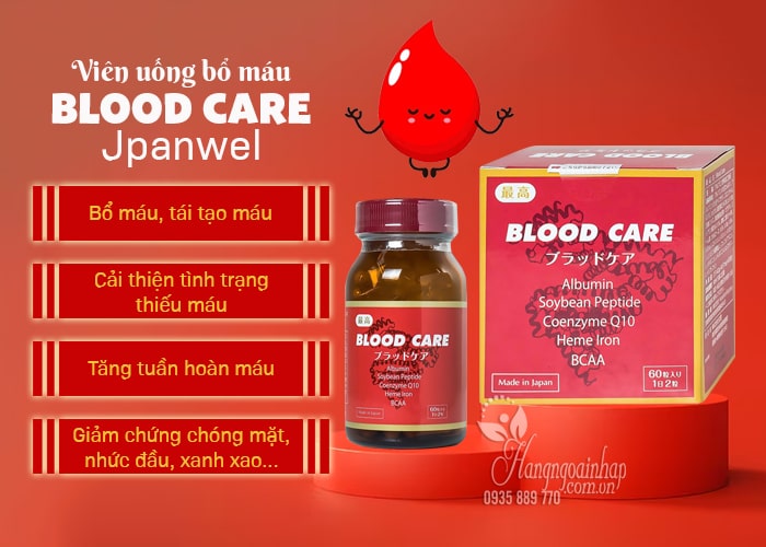 Viên uống bổ máu Blood Care Jpanwell 60 viên của Nhật Bản 78