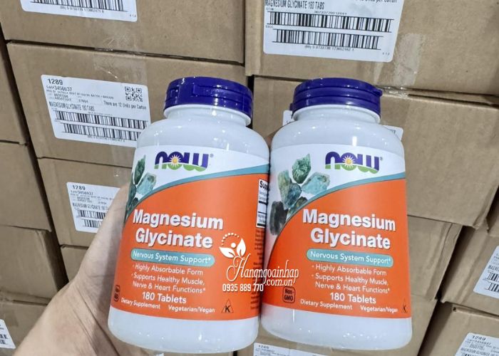 Viên uống magie Now Magnesium Glycinate 180 viên