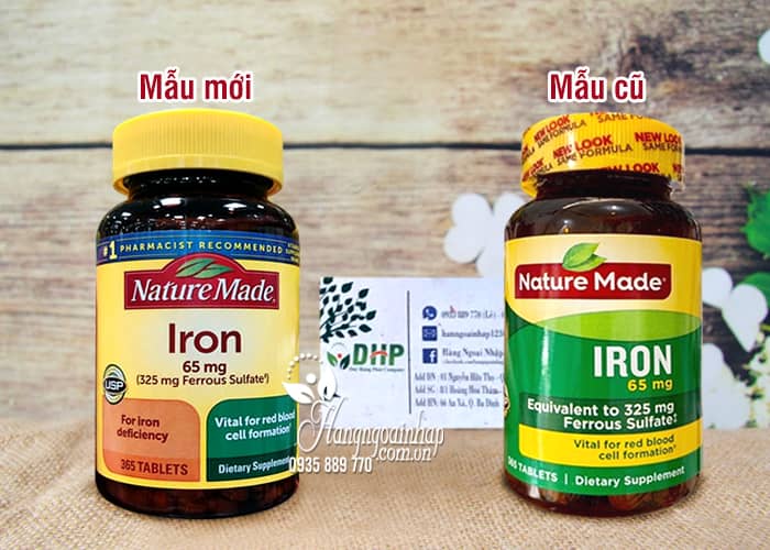 Viên uống bổ sung sắt Iron 65mg Nature Made 365 viên của Mỹ 1
