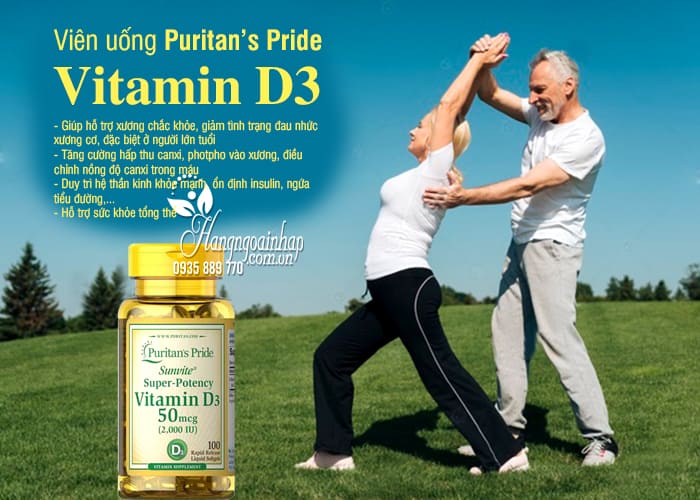 Viên uống Puritan’s Pride Vitamin D3 50mcg (2000IU) của Mỹ 6