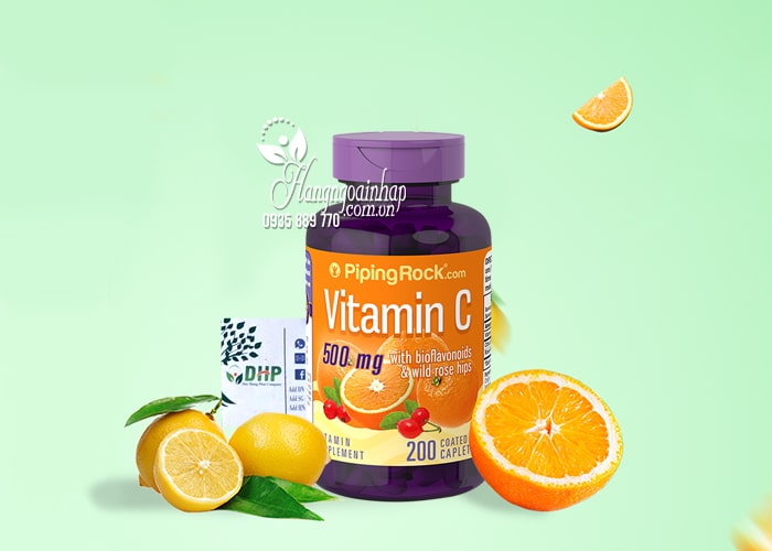 Viên uống Vitamin C 500mg Piping Rock tăng cường đề kháng 1