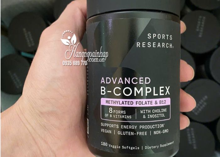 Viên uống vitamin B Sports Research Advanced B Complex 180 89