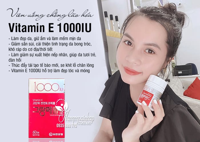 Viên uống Vitamin E 1000IU Hàn Quốc 60 viên - Chống lão hóa 7