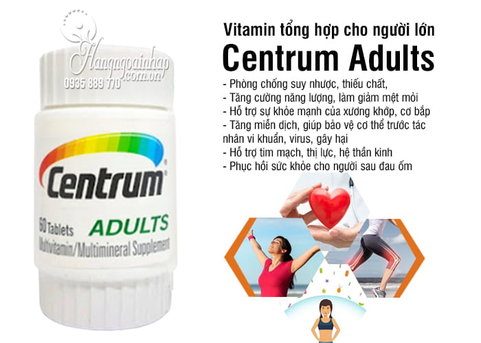 Vitamin tổng hợp cho người lớn Centrum Adults 60 viên Mỹ 7